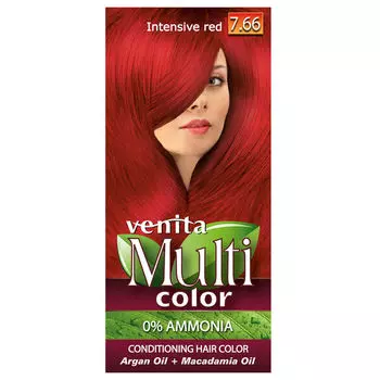 Краска для волос без аммиака 7.66 интенсивный красный, 1 упаковка. Venita Multicolor, цвет 7.66 intensive red