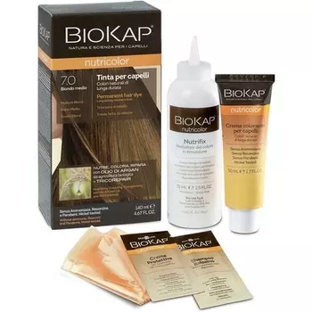 Краска для волос Biokap Tinta X Capelli 7.0 Medium Blonde, Bios Line