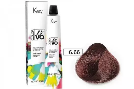 Краска для волос Kezy Color Vivo 100 мл 6.66 насыщенный красный темно-русый