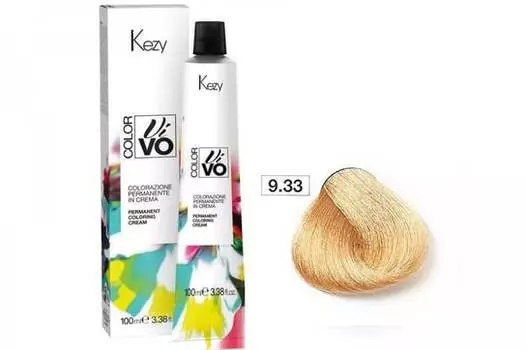 Краска для волос Kezy Color Vivo 100 мл 9.33 насыщенный золотистый очень светлый блондин
