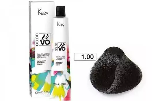 Краска для волос Kezy Color Vivo 100 мл 1.00 Черный