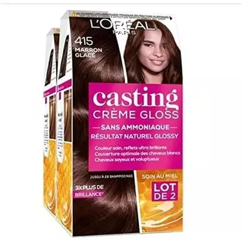 Краска для волос L'Oreal Paris Тон-он-Тон без аммиака 2 шт. 415 Marron Glace, Casting Creme Gloss