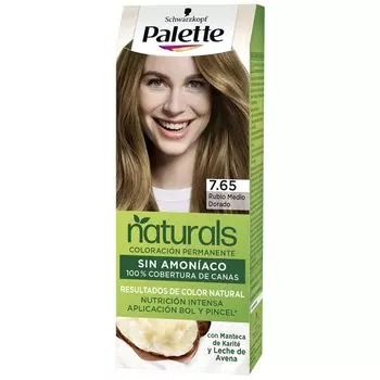 Краска для волос Palette Naturals Coloracin Permanente Sin Amoniaco Palette, 7.65 Rubio Medio Dorado