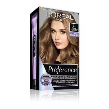 Краска для волос Preference Creme 7.1 Исландский пепельный блондин 174мл, L'Oreal