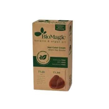 Краска для волос средне-темная медь 77.66, 250 г Biomagic Keratin&Argan oil, цвет ciemna mied 77.66
