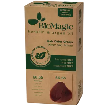 Краска для волос темно-красная 66.55, 250 г Biomagic Keratin&Argan oil, цвет gboka czerwie 66.55
