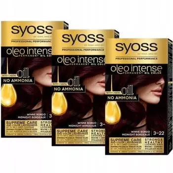 Краска Syoss Oleo Intense Paint 3-22 Вино Бордо х3 шт.