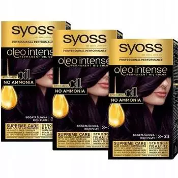 Краска Syoss Oleo Intense Paint 3-33 Насыщенная слива x3
