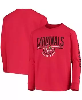 Красная баскетбольная футболка с длинными рукавами Big Boys and Girls Louisville Cardinals Champion, красный