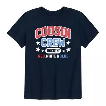 Красная, белая, синяя футболка с рисунком Cousin Crew для мальчиков 8–20 лет Licensed Character