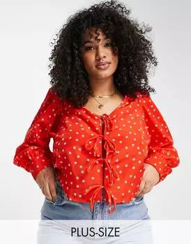 Красная блузка Levi's Plus в мелкую клетку
