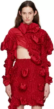 Красная блузка с твист Feben