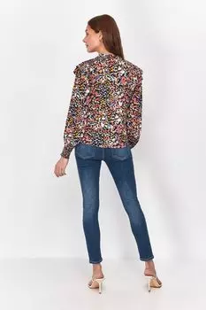 Красная блузка Studio с рюшами и цветочными мотивами Sonder, красный