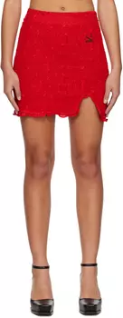 Красная фактурная мини-юбка Yuzefi