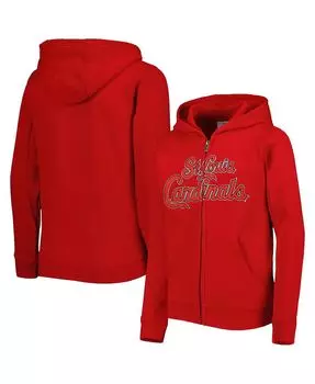 Красная флисовая толстовка с молнией во всю длину и надписью Big Boys and Girls St. Louis Cardinals Outerstuff