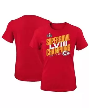 Красная футболка Big Girls Kansas City Chiefs Super Bowl LVIII Champions Iconic Victory Outerstuff, красный