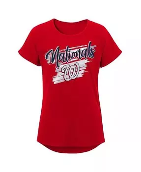 Красная футболка Big Girls Washington Nationals Dream с круглым вырезом Outerstuff, красный