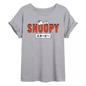 Красная футболка большого размера с надписью Peanuts "Snoopy" для юниоров Licensed Character