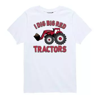 Красная футболка Case IH I Dig Tractors для мальчиков 8–20 лет с графическим рисунком Licensed Character