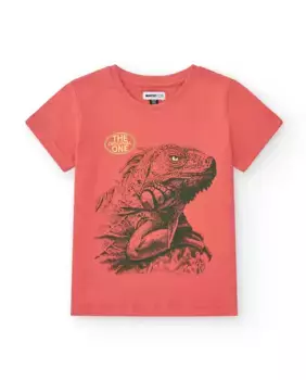 Красная футболка для мальчика с принтом игуаны Tuc tuc, красный