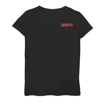Красная футболка ESPN с логотипом на левой груди и рисунком для девочек 7–16 лет Licensed Character