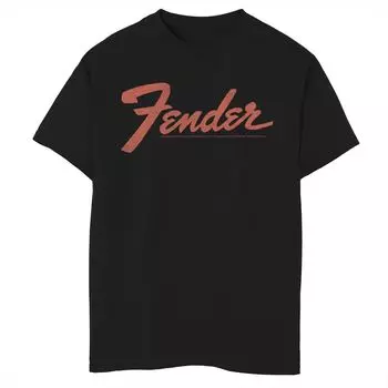 Красная футболка Fender с текстовым логотипом для мальчиков 8–20 лет Licensed Character, черный