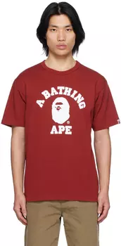 Красная футболка колледжа BAPE