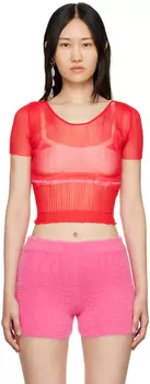 Красная футболка Le Papier 'La Maille Sognu' Jacquemus