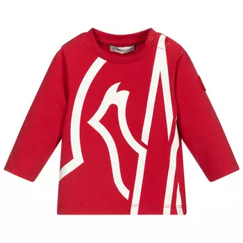 Красная футболка LS Moncler, красный