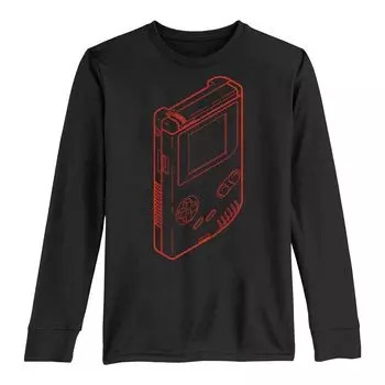 Красная футболка с длинными рукавами и графическим рисунком Nintendo Gamer Boy для мальчиков 8–20 лет Licensed Character, черный