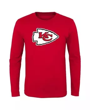 Красная футболка с длинными рукавами и логотипом Little Boys Kansas City Chiefs Primary Outerstuff, красный