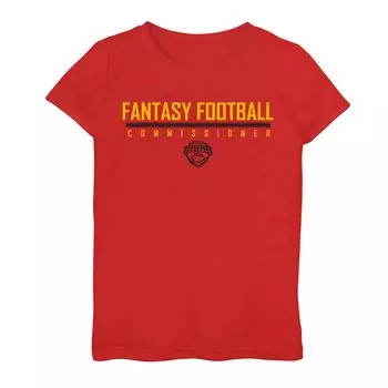 Красная футболка с графическим логотипом ESPN Fantasy Football Commissioner для девочек 7–16 лет Licensed Character