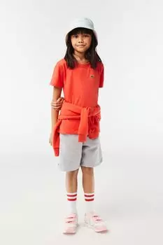 Красная футболка с круглым вырезом Lacoste, красный