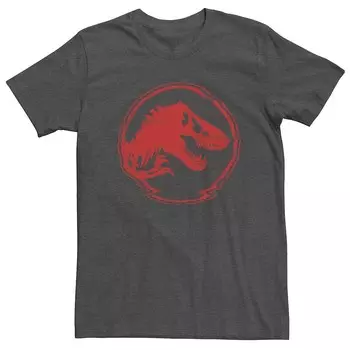 Красная футболка с логотипом Big & Tall Jurassic World Licensed Character, цвет Charcoal Heather
