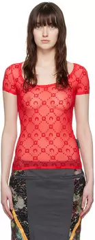 Красная футболка с лунограммой Marine Serre