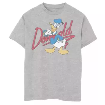 Красная футболка с надписью Disney's Donald Duck для мальчиков 8–20 лет и портретом Disney