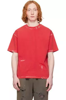 Красная футболка с пирсингом We11done