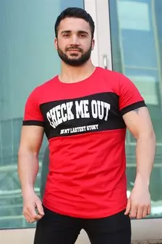 Красная футболка с принтом 3013 MADMEXT