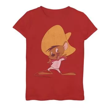 Красная футболка с рисунком и портретом Looney Tunes Speedy Gonzales для девочек 7–16 лет Licensed Character