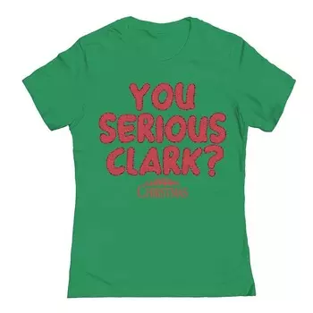 Красная футболка с рисунком «Рождественские каникулы» Junior's You Serious Clark National Lampoon's Licensed Character, цвет Kelly
