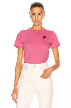 Красная футболка с сердечком COMME des GARCONS PLAY, розовый