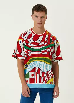 Красная футболка с узором carretto Dolce&Gabbana