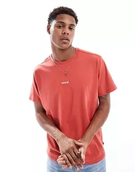 Красная футболка свободного кроя с центральным логотипом Levi's