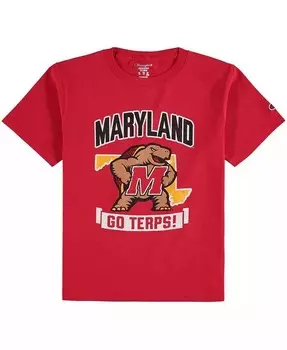 Красная футболка-талисман с надписью «Maryland Terrapins Strong» для мальчиков и девочек Big Boys and Girls Champion, красный