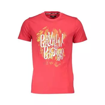 Красная хлопковая футболка cavalli CLASS