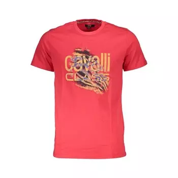 Красная хлопковая футболка cavalli CLASS