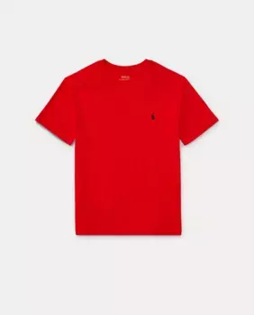 Красная хлопковая футболка для мальчика Polo Ralph Lauren