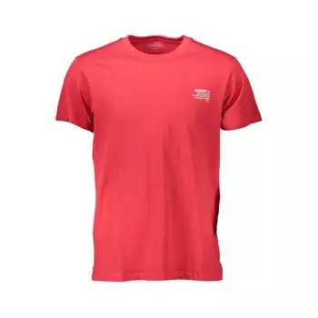 Красная хлопковая футболка Guess Shoes