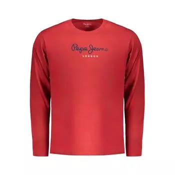 Красная хлопковая футболка Pepe Jeans