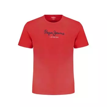 Красная хлопковая футболка Pepe Jeans